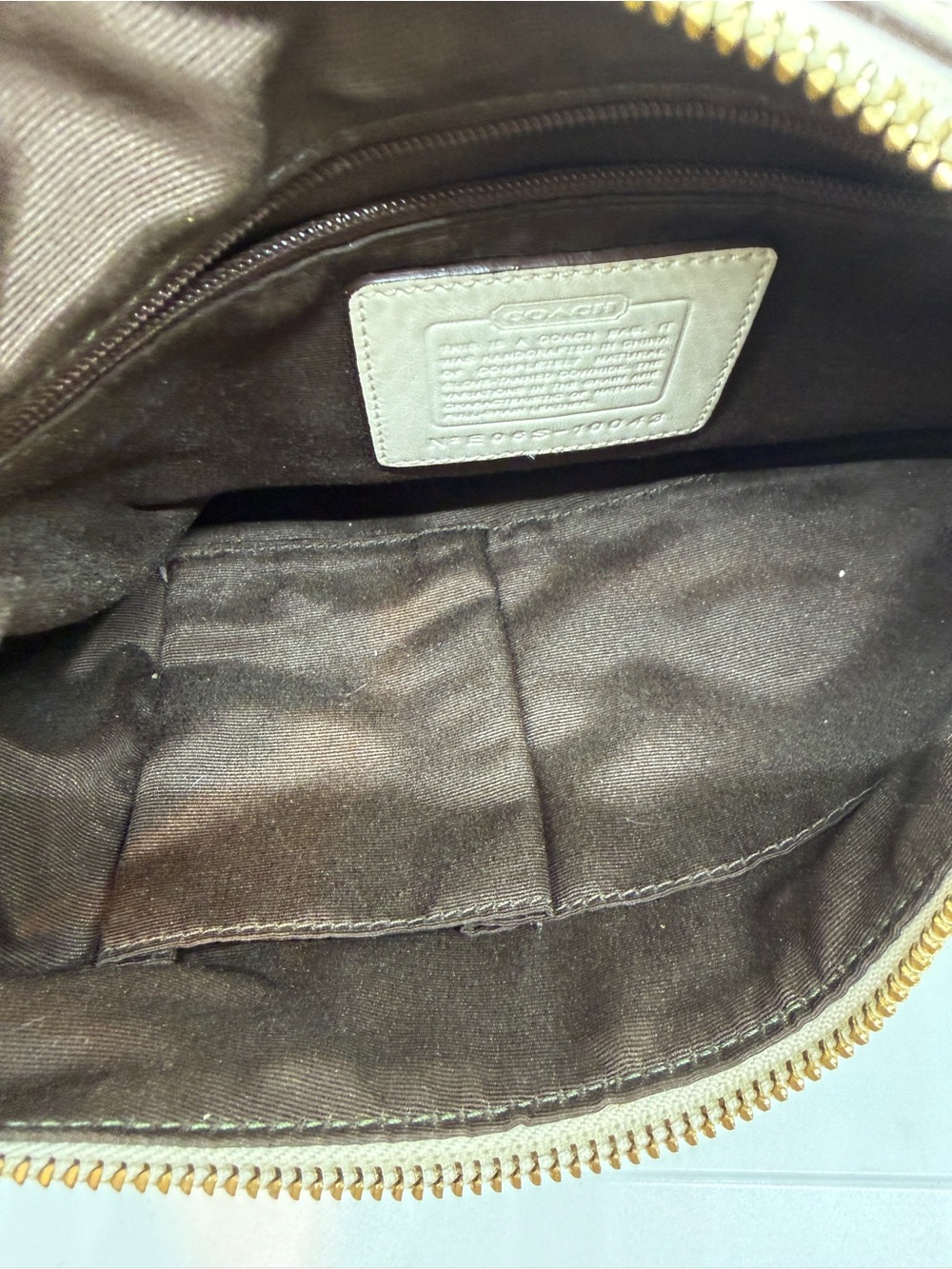 Coach Cream Leather Braided-Handle Hobo Bag - Picture 4 of 5